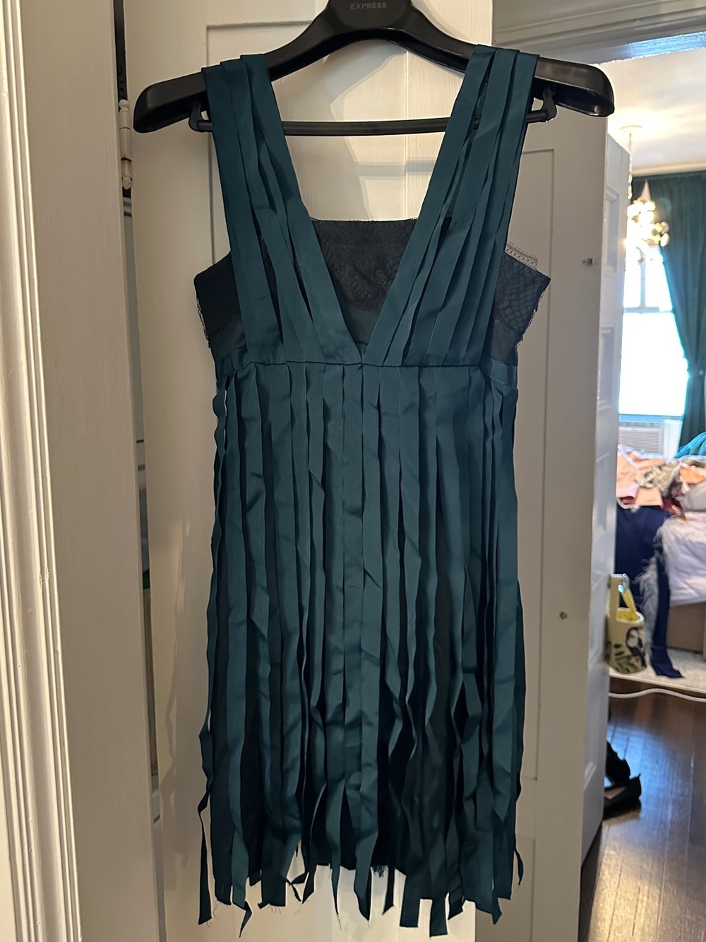 Stella McCartney Teal Fringe Mini Dress